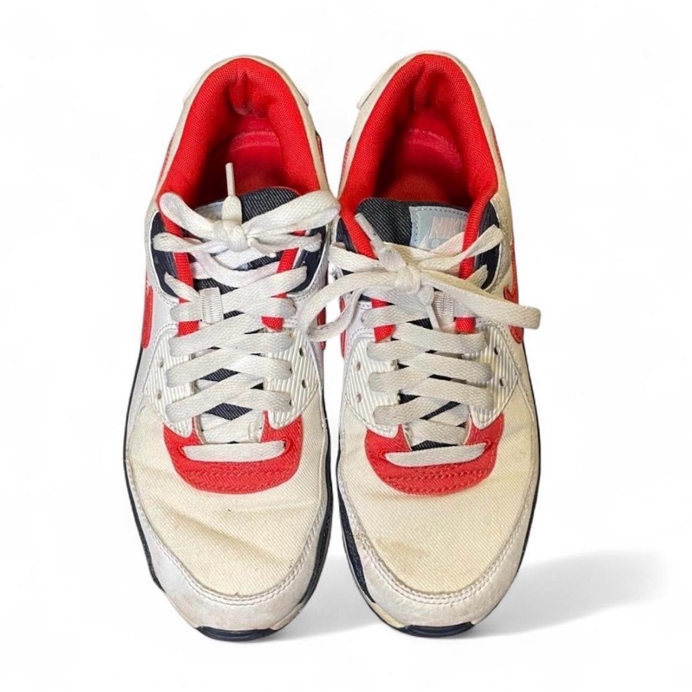 Nike Air Max 90 USA Denim White/Chile Red/Midnight Navy DJ5170-100 - Picture 2 of 5